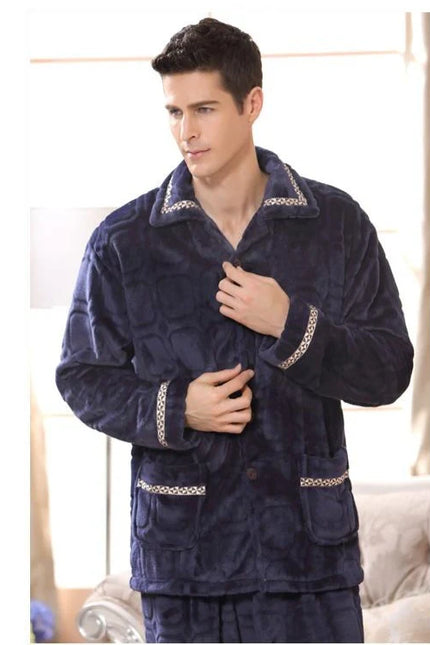 Miesten Flanelli Pehmoinen Pyjama