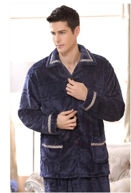 Miesten Flanelli Pehmoinen Pyjama
