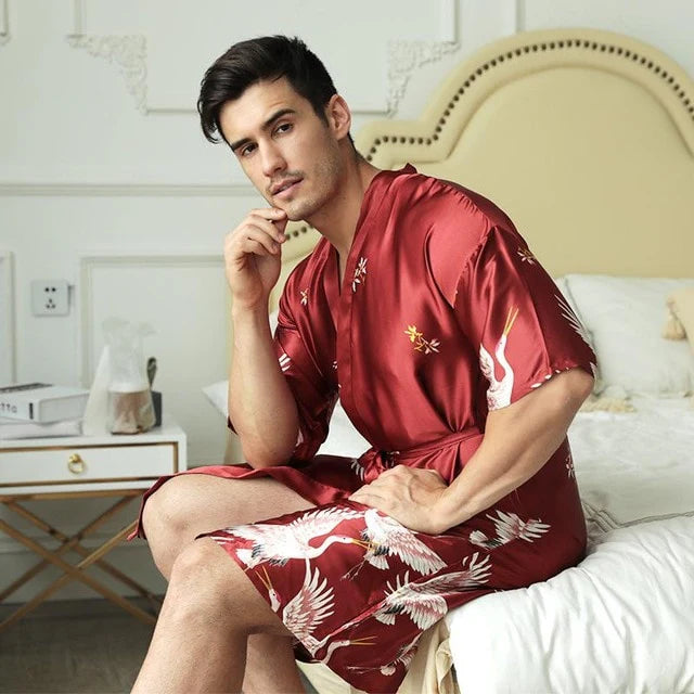 Peignoir Satin Homme Japonais