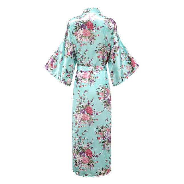 Kukallinen Satiini Kimono