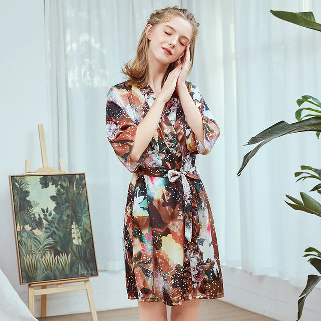 Robe Kimono Mi Longue-Peignoir Avenue