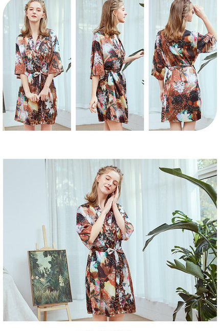Naisten Puolipitkä Kimono Mekko