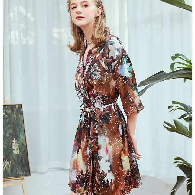 Naisten Puolipitkä Kimono Mekko