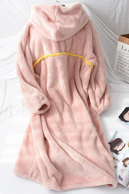 Naisten Vaaleanpunainen Fleece Kylpytakki