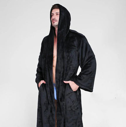 Peignoir Long Homme Capuche