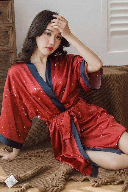 Kimono Femme Nuit Satin-Peignoir Avenue