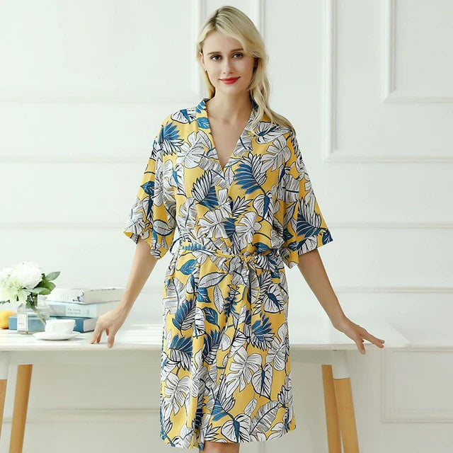 Naisten Lyhyt Puuvilla Kimono