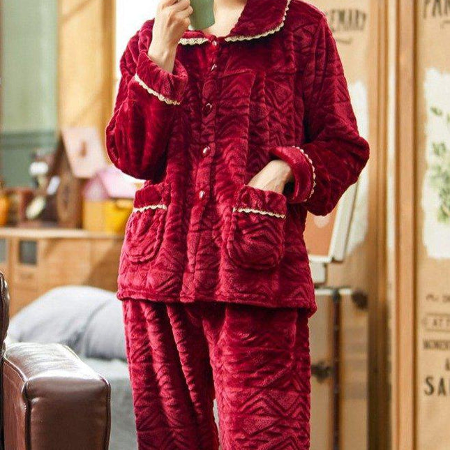 Naisten Punainen Flanelli Pyjama