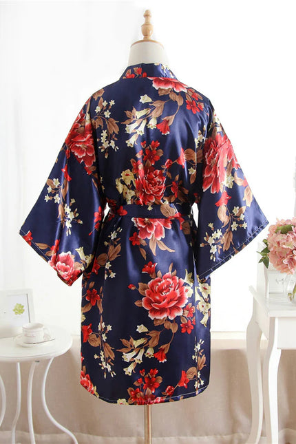 Kukallinen Satiini Kimono