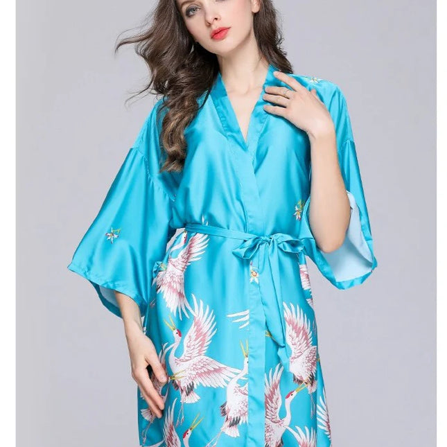 Naisten Sininen Kimono Takki