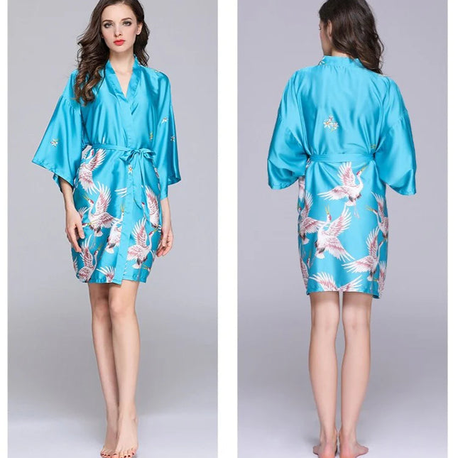 Naisten Sininen Kimono Takki