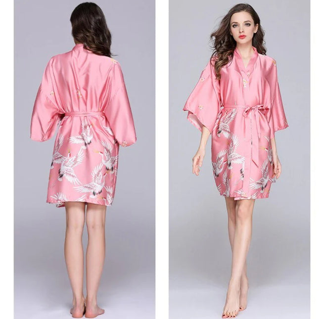 Lyhyt Satiini Kimono