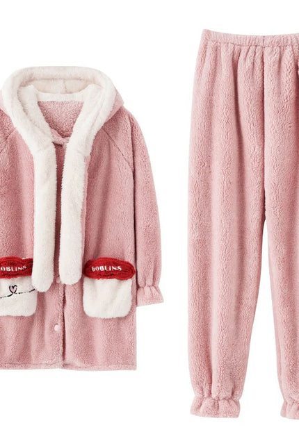 Naisten Violetti Pehmoinen Pyjama