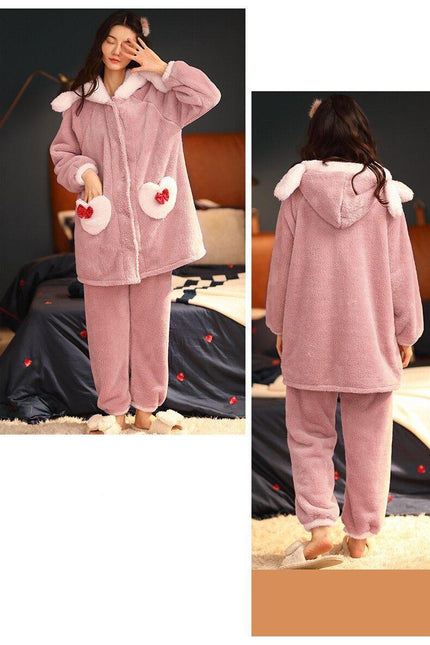 Naisten Violetti Pehmoinen Pyjama