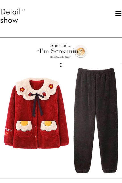 Naisten Vintage Pehmoinen Pyjama