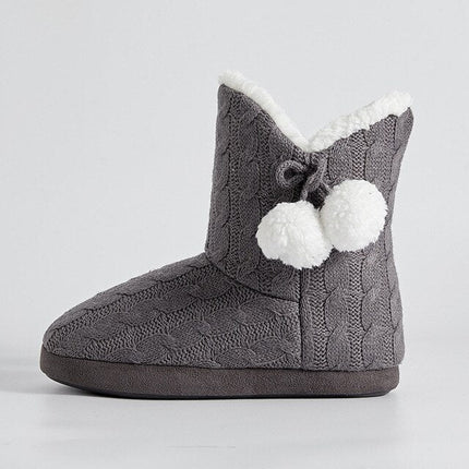 Chaussons Chaussettes Tressés Gris-Peignoir Avenue