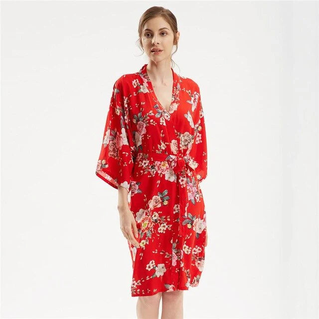 Kimono Satin Rouge
