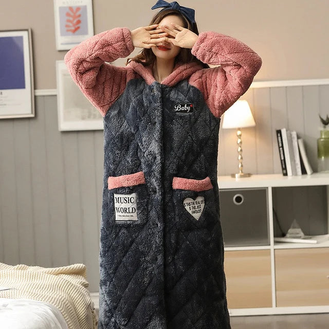 Robe de Chambre Matelassée pour Femme-Peignoir Avenue