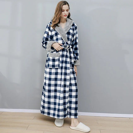 Robe de Chambre Longue à Capuche Femme