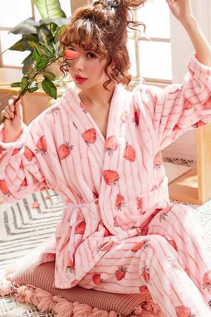 Naisten Vaaleanpunainen Fleece Pyjama