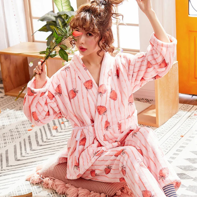 Naisten Vaaleanpunainen Fleece Pyjama