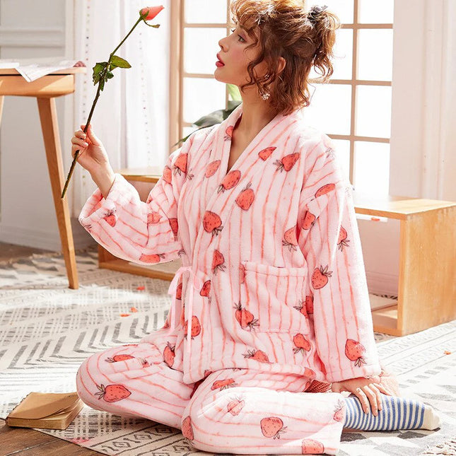 Naisten Vaaleanpunainen Fleece Pyjama
