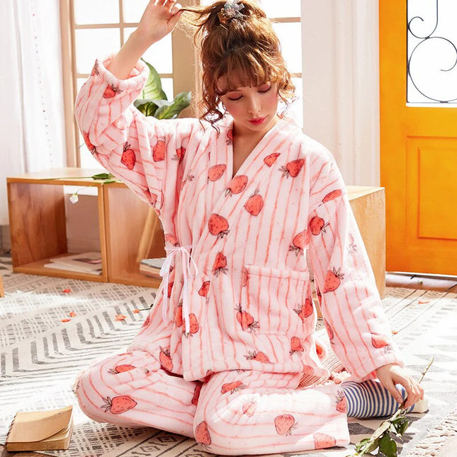 Naisten Vaaleanpunainen Fleece Pyjama