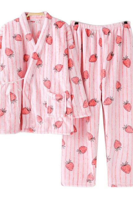 Naisten Vaaleanpunainen Fleece Pyjama