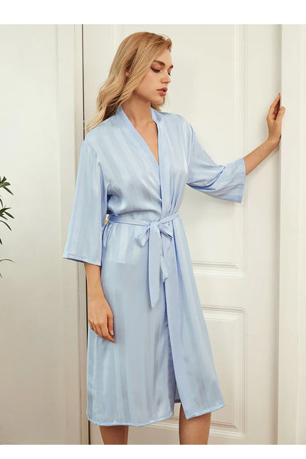 Sininen Satiini Kimono Mekko