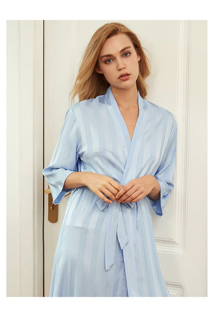 Sininen Satiini Kimono Mekko