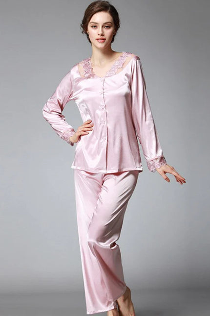 Pyjama Satin Rose Femme