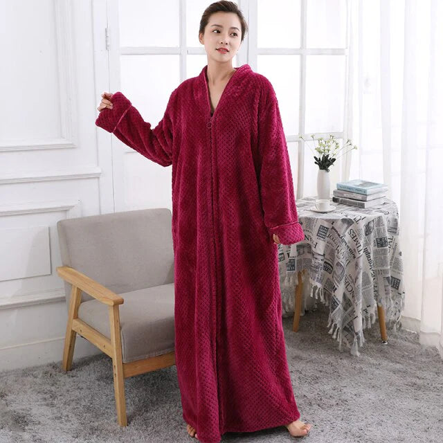 Robe de Chambre Rouge Polaire