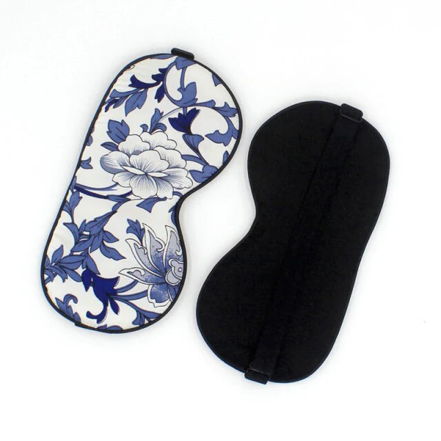 Masque De Nuit Imprimé Floral Bleu
