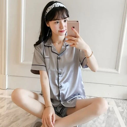 Pyjashort Satin Gris