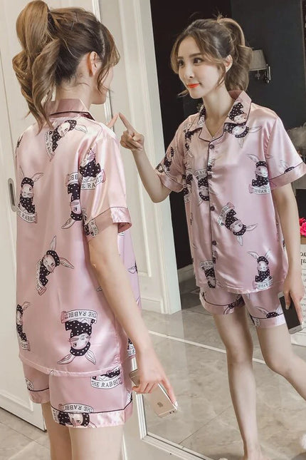 Vaaleanpunainen Lyhyt Pyjama