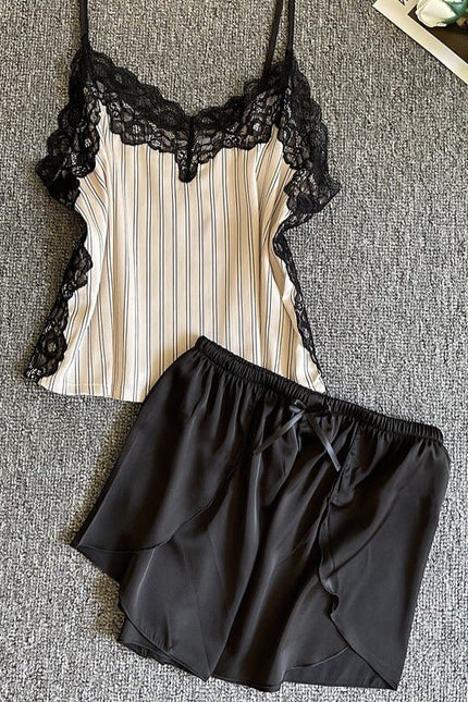 Pyjashort dentelle noir
