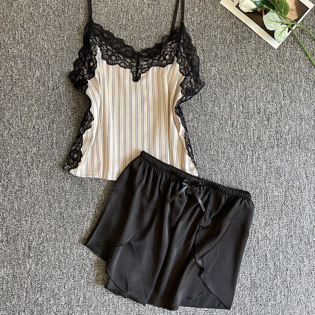 Pyjashort dentelle noir