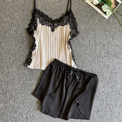 Pyjashort dentelle noir