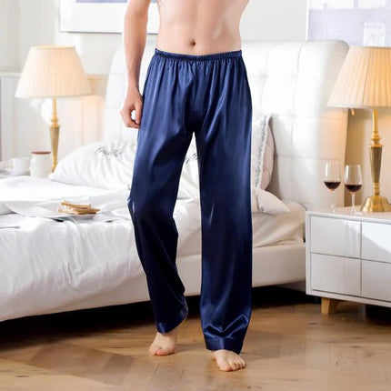 Peignoir Satin Homme bleu marine
