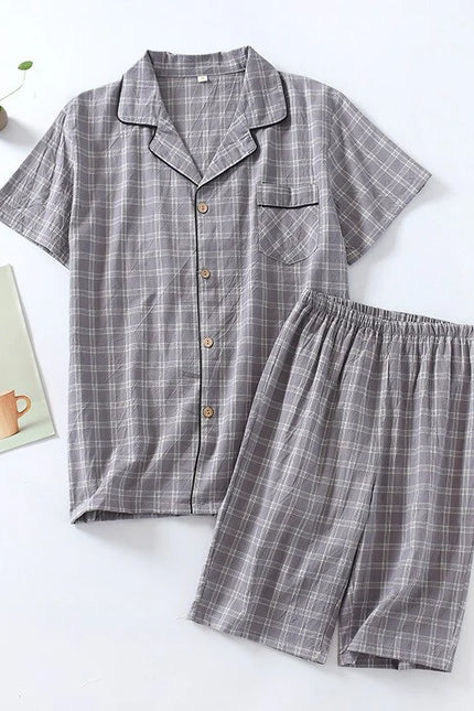 Harmaa Ruudullinen Lyhyt Pyjama