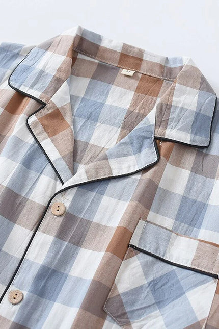 Sininen Ruudullinen Lyhyt Pyjama