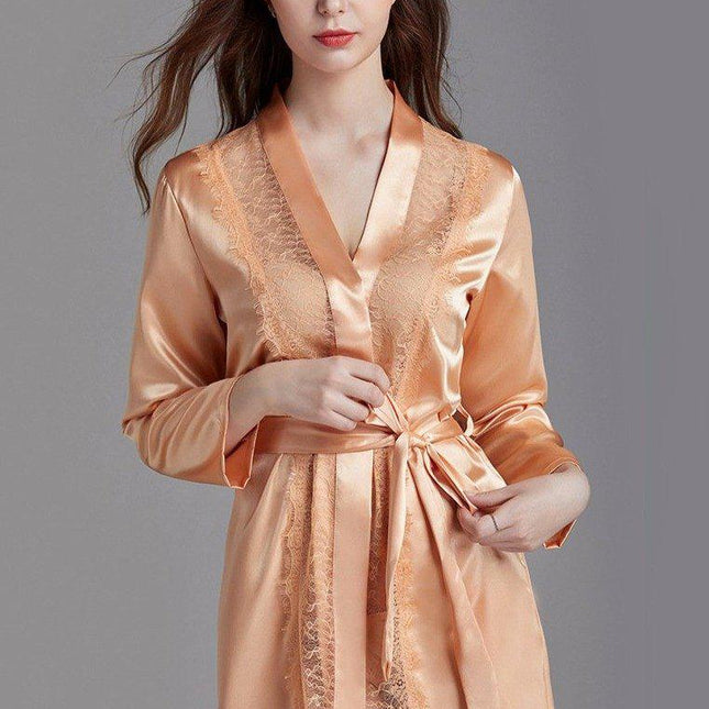 Naisten Lyhyt Satiini Kimono