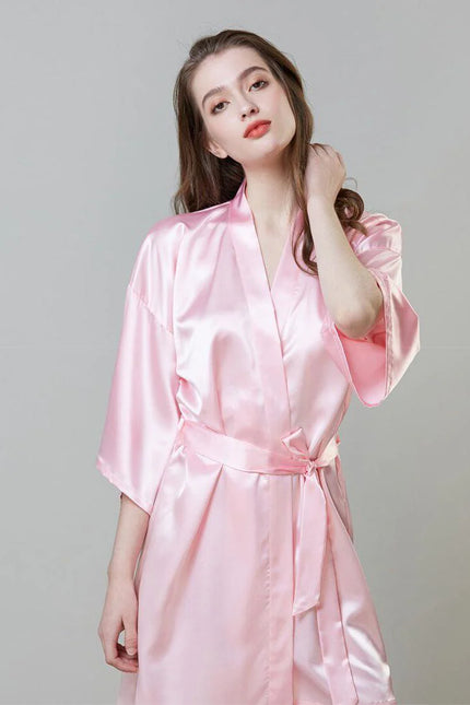 Kimono Robe Satin Rose