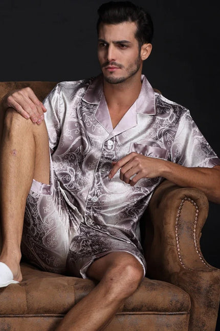 Kuviollinen Satiini Lyhyt Pyjama