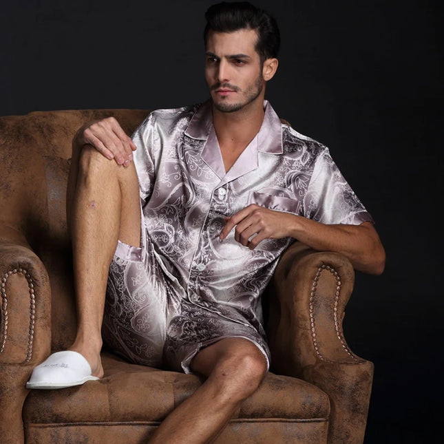 Kuviollinen Satiini Lyhyt Pyjama