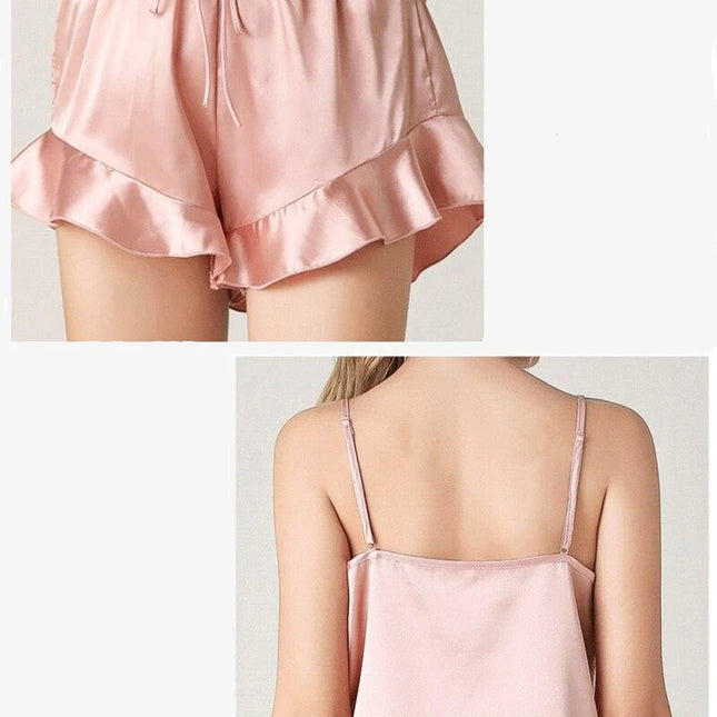 Naisten Seksikäs Vaaleanpunainen Lyhyt Pyjama