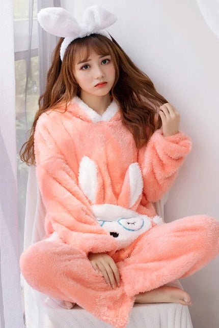 Valkoinen Pupu Pehmoinen Pyjama