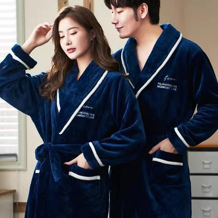 Peignoir Velours Homme Bleu