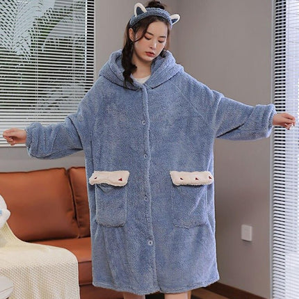 Robe de Chambre Flanelle Bleu