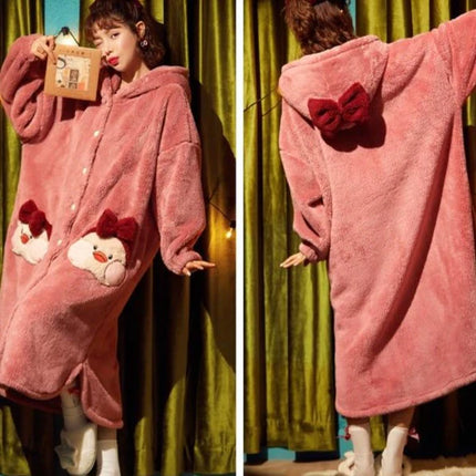 Pitkä Fleece Kylpytakki